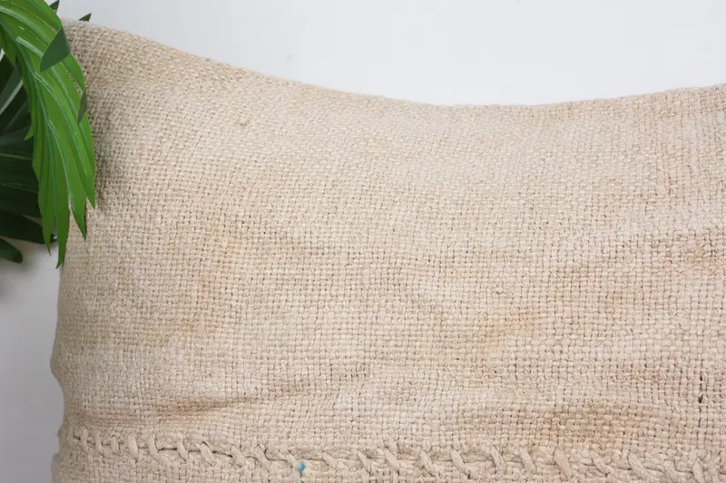 Boho Pillow Sham Cover, Tribal Cushion, Pillow Sham, Throw Kilim Pillow, Luxury Pillow Sham, 16x24 Beige Cushion Case, Vintage Kilim Pillow - 2