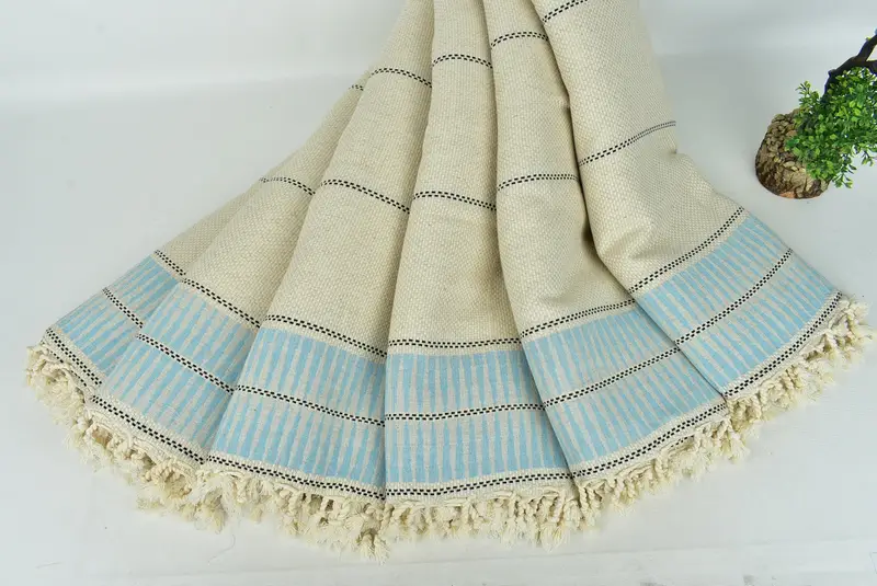104x96 Cotton Striped Towel, Valentine Day Gift For Her, Personalized Blanket, Bridal Shower Gift, Shower Curtain, Wedding Favors, Bridal Gifts - 4