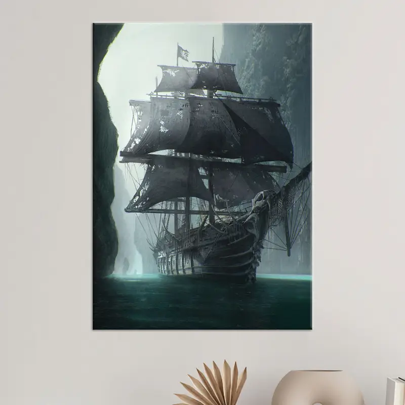 Elegante Loft-Piraten-Leinwand: Küstenbüro-Kunstdruck