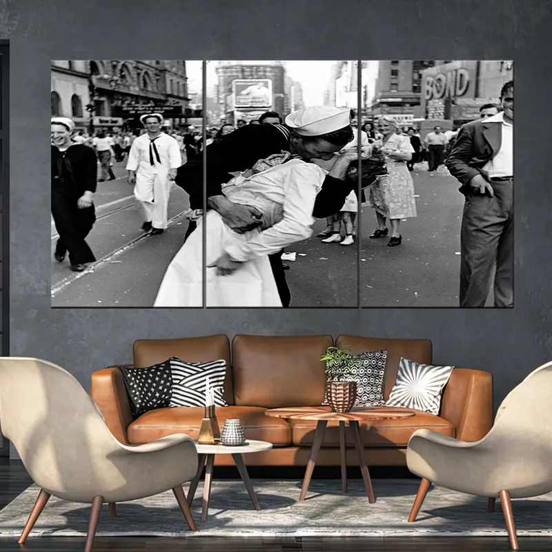 V-J Day in Times Square, V-J Day in Times Square Canvas, parejas besando lienzo, impresión de arte moderno, foto de premio ganador, besos de Times Square - 1