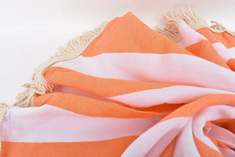 Wedding Shower Gift, Bridesmaid Gift, 64x64 Cotton Striped Round Towel, Handmade Turkish hammam towel, Lightweight towel, Bridesmaid Gift Towel - 8
