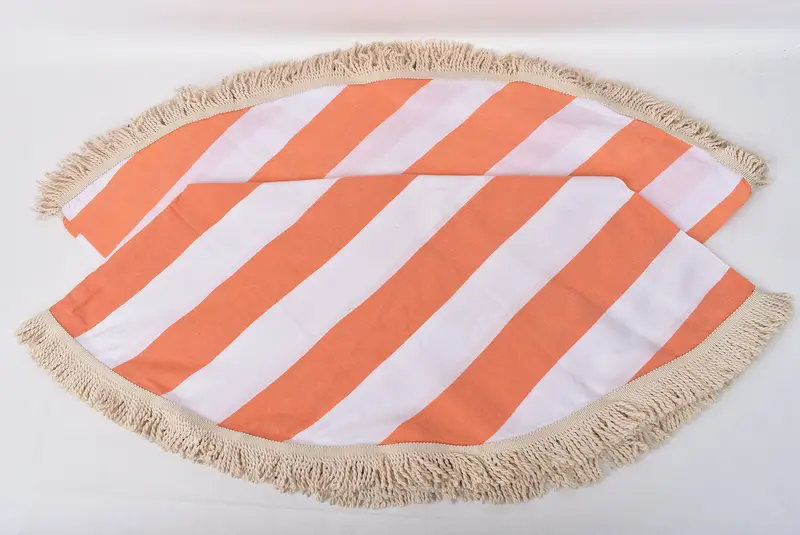 Wedding Shower Gift, Bridesmaid Gift, 64x64 Cotton Striped Round Towel, Handmade Turkish hammam towel, Lightweight towel, Bridesmaid Gift Towel - 2