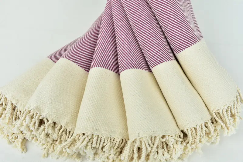 Custom Towel, Thin towel, Handmade Gift, 70x40 Cotton Striped Towel, Merry Christmas Gifts, Organic Cotton Towel, Beach Towel Personalized - 4