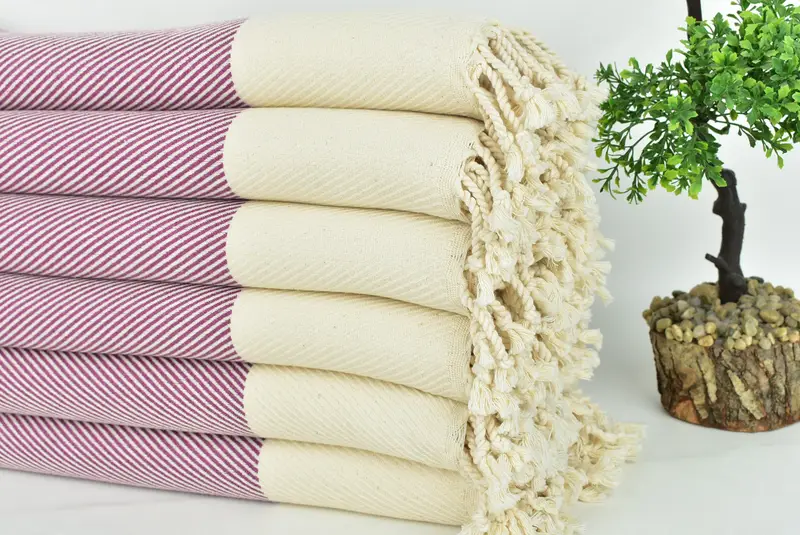 Custom Towel, Thin towel, Handmade Gift, 70x40 Cotton Striped Towel, Merry Christmas Gifts, Organic Cotton Towel, Beach Towel Personalized - 3