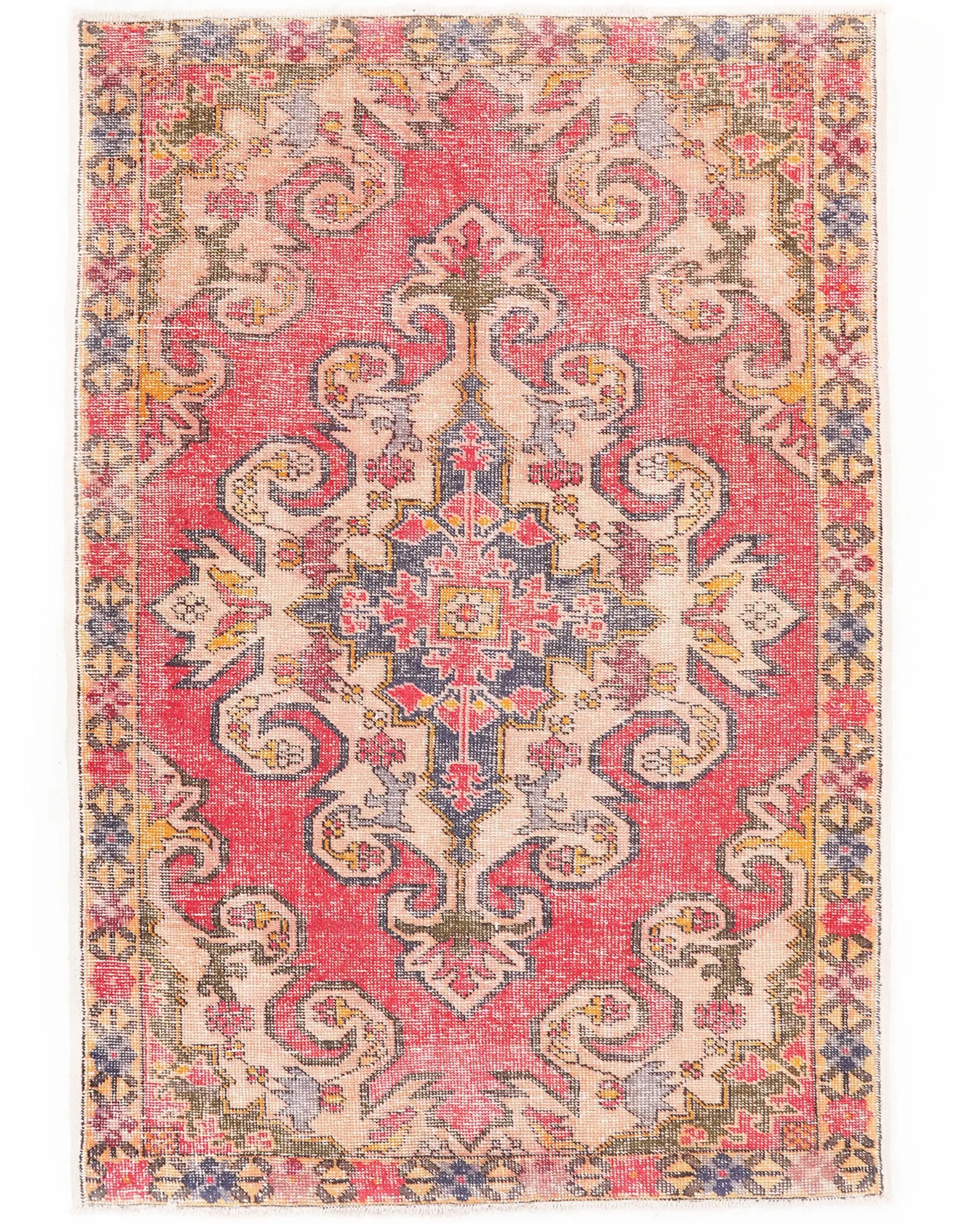 Roter Teppich, 4,4 x 6,7 Fuß, lebendiges Dekor - 1