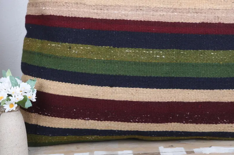 Handmade Kilim Cushion, 32x32 Green Cushion, Cushion, Couch Pillow, Ethnical Kilim Rug Pillow, Ethnic Throw Pillow Sham, Turkish Kilim Pillow - 3