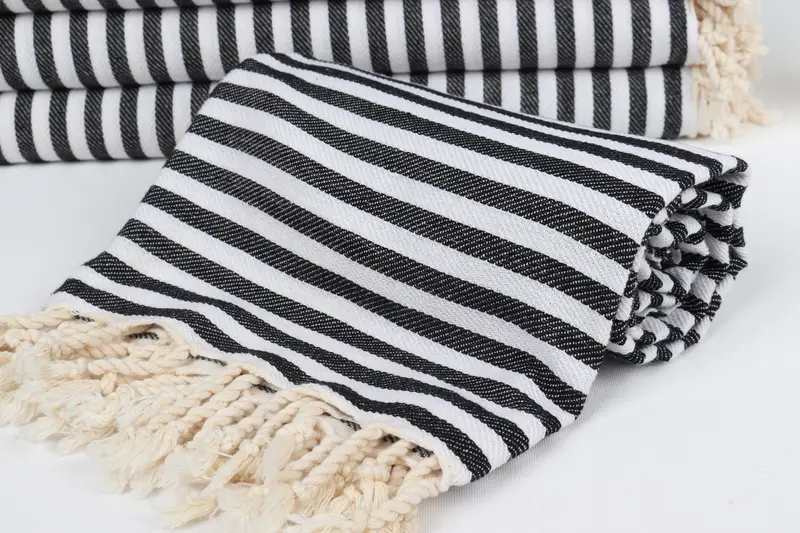 Holiday Towel, Bachelorette Beach Towel, Soft towel, 70x40 Cotton Striped Towel, Monogrammed Beach Towel, Boyfriend Christmas Gift, Summer Gift - 4