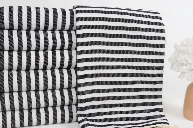 Holiday Towel, Bachelorette Beach Towel, Soft towel, 70x40 Cotton Striped Towel, Monogrammed Beach Towel, Boyfriend Christmas Gift, Summer Gift - 2