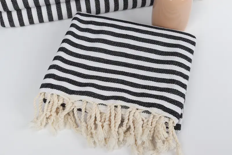 Holiday Towel, Bachelorette Beach Towel, Soft towel, 70x40 Cotton Striped Towel, Monogrammed Beach Towel, Boyfriend Christmas Gift, Summer Gift - 5