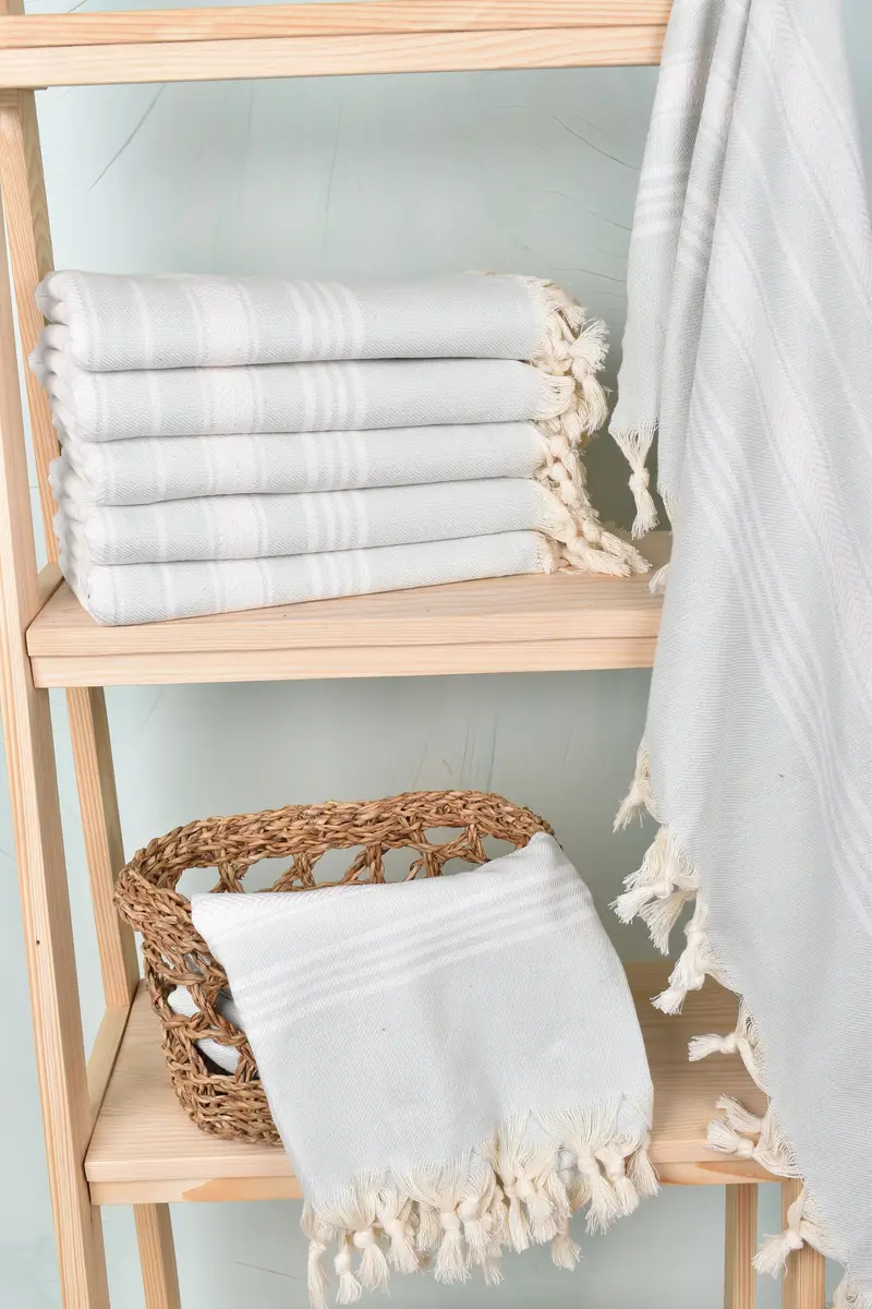 Personalized Turkish Towel, Bridal Gifts, Turkish Towel Set, Organic Towel, 70x40 Cotton Herringbone Towel, Personalized Beach Towel, Handmade Gift - 3