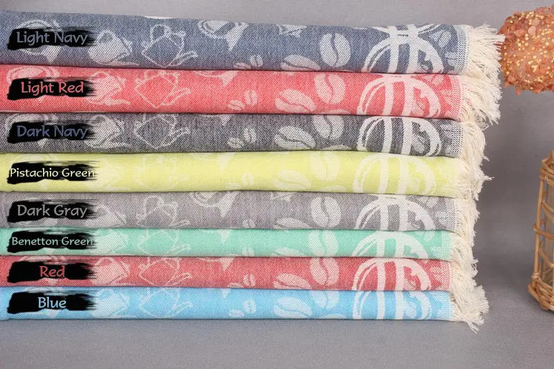 Monogram Kitchen Towel, Personalized Hand Towel, Bachelor Gifts, 28x20 Cotton Coffee Patterned Towel, Turkish Towel Monogram, Turkish Hand Towel - 1