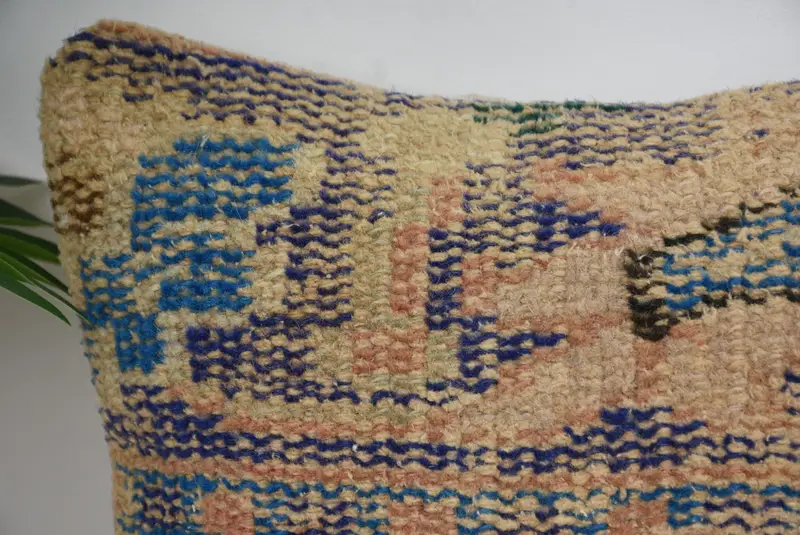 Vintage Kilim Pillow, 12x12 Beige Cushion, Aesthetic Cushion Cover, Gift Pillow, Pastel Pillow, Cushion Cover, Interior Designer Pillow - 2