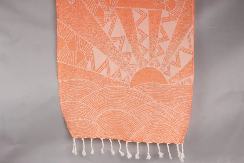 Custom Hand Towel Orange Hot Air Balloon, Organic Cotton, 18x36 Inches