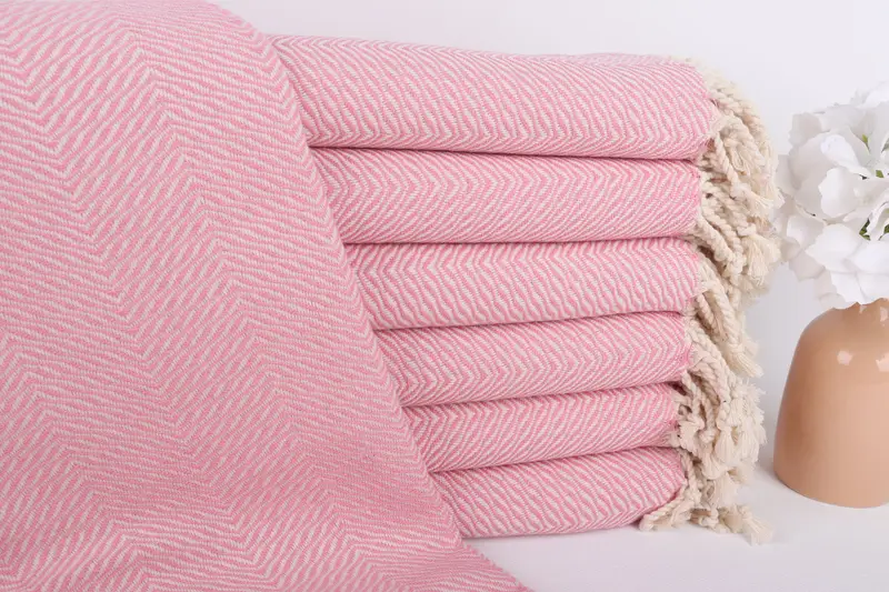 Geschenk für Baby-Jungen, Strandtuch aus türkischer Baumwolle, Monogramm, Rosa, Beige, 101,6 x 180,9 cm