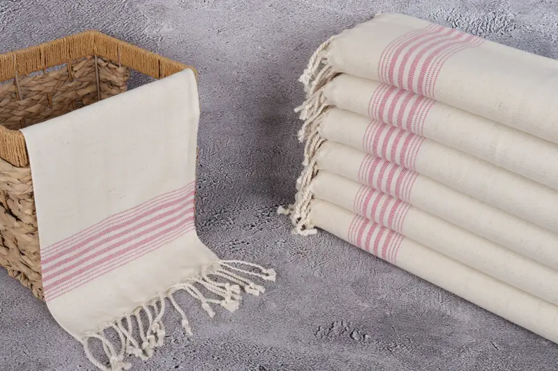 Bathroom Hand Towel, Personalized Gift, 36x18 Linen Striped Towel, Monogram Kitchen Towel, Turkish Towel Hand Towel, Housewarming Gift, Summer Gift - 3