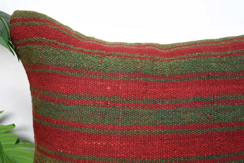 Cushion Cover, Vintage Kilim Throw Pillow, Turkish Kilim Pillow, 20x20 Red Pillow Cover, Nautical Throw Cushion Cover, Pillow for Couch - 2