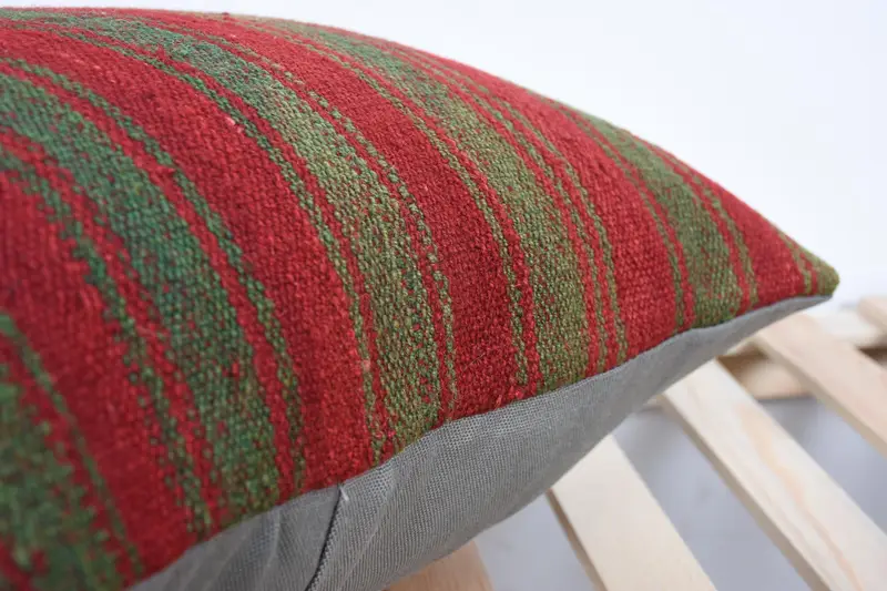Cushion Cover, Vintage Kilim Throw Pillow, Turkish Kilim Pillow, 20x20 Red Pillow Cover, Nautical Throw Cushion Cover, Pillow for Couch - 7