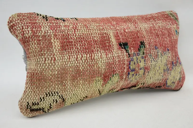 Pillow Case, Ethnic Pillow, 8x16 Red Pillow Sham, Handmade Kilim Cushion, Kilim Cushion Sham, Home Decor Pillow, Bolster Cushion - 2