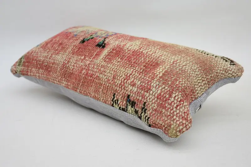 Pillow Case, Ethnic Pillow, 8x16 Red Pillow Sham, Handmade Kilim Cushion, Kilim Cushion Sham, Home Decor Pillow, Bolster Cushion - 5