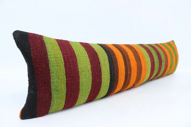 12x48 Green Cushion, Pillow, Vintage Kilim Throw Pillow, Boho Throw Pillow Case, Ethnic Throw Pillow, Ethnical Kilim Rug Pillow, Turkish Pillow - 3