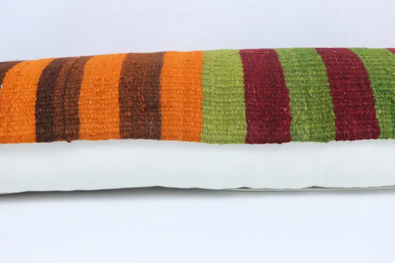 12x48 Green Cushion, Pillow, Vintage Kilim Throw Pillow, Boho Throw Pillow Case, Ethnic Throw Pillow, Ethnical Kilim Rug Pillow, Turkish Pillow - 5