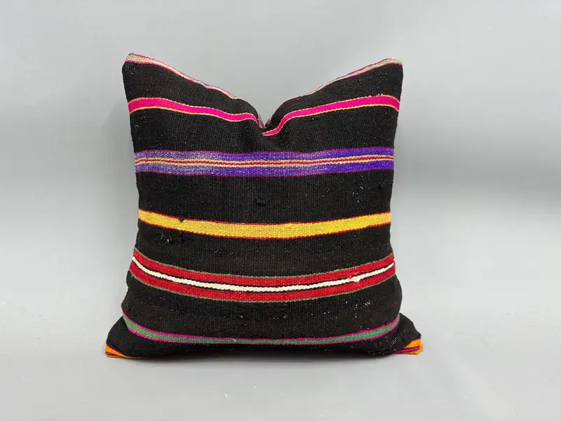Pillow for Couch, Sofa Pillow Case, Vintage Kilim Throw Pillow, Yoga Pillow Cover, 18x18 Purple Pillow Case, Interior Designer Pillow, Cushion - 1