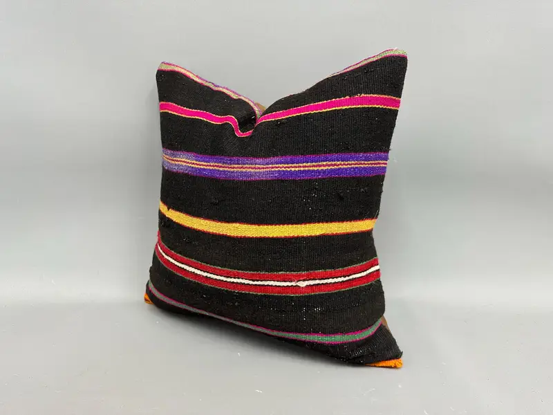 Pillow for Couch, Sofa Pillow Case, Vintage Kilim Throw Pillow, Yoga Pillow Cover, 18x18 Purple Pillow Case, Interior Designer Pillow, Cushion - 3