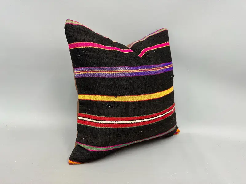 Pillow for Couch, Sofa Pillow Case, Vintage Kilim Throw Pillow, Yoga Pillow Cover, 18x18 Purple Pillow Case, Interior Designer Pillow, Cushion - 2