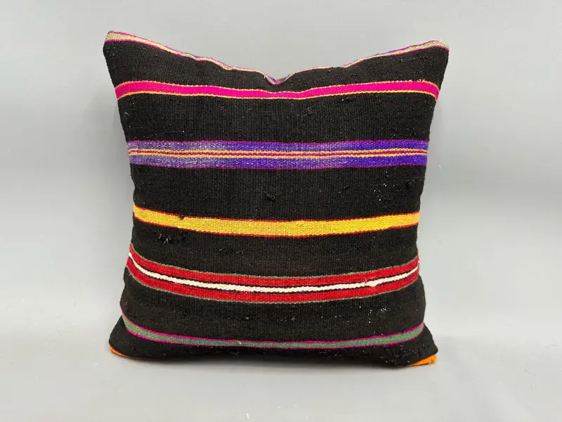 Pillow for Couch, Sofa Pillow Case, Vintage Kilim Throw Pillow, Yoga Pillow Cover, 18x18 Purple Pillow Case, Interior Designer Pillow, Cushion - 4