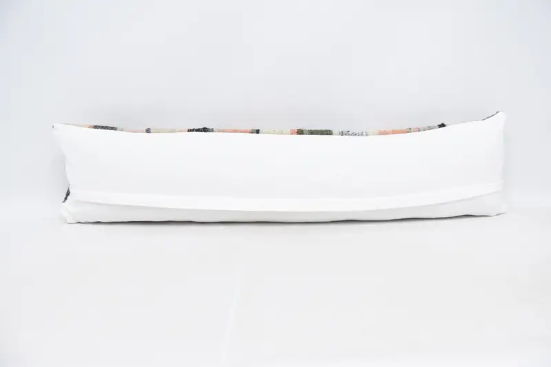 Kilim Cushion Sham, Car Cushion Case, Yoga Cushion, 12x48 White Pillow, Antique Pillows, Pillow Cover, Vintage Kilim Pillow - 6