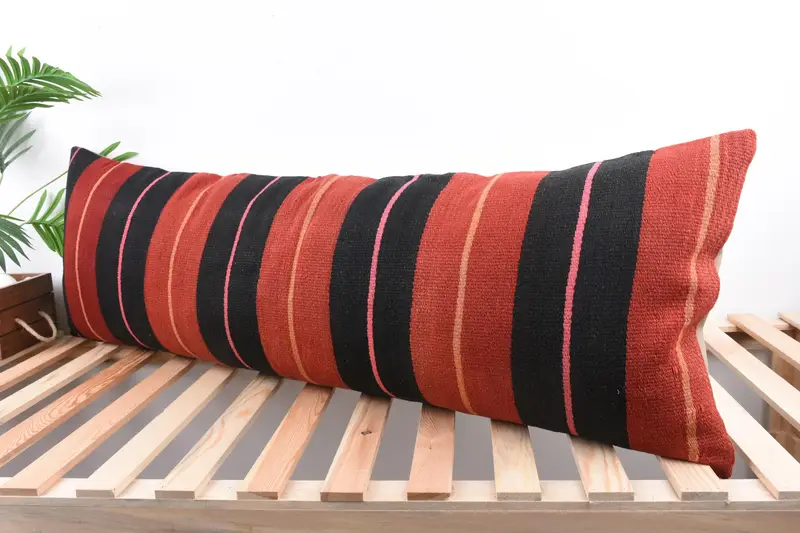 Interior Designer Pillow, Bright Pillow Sham, Kilim Cushion Sham, Home Decor Pillow, 16x48 Brown Cushion, Pillow Case, Pet Cushion Cover - 5