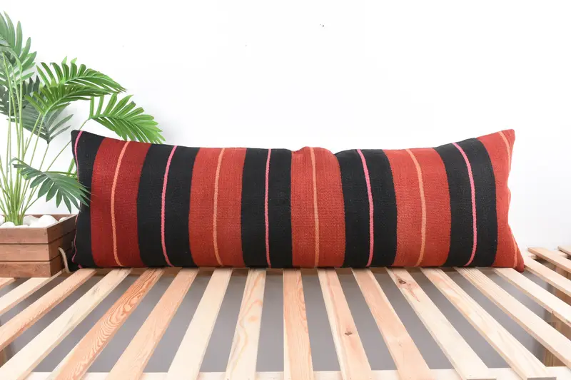 Interior Designer Pillow, Bright Pillow Sham, Kilim Cushion Sham, Home Decor Pillow, 16x48 Brown Cushion, Pillow Case, Pet Cushion Cover - 1