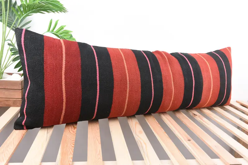 Interior Designer Pillow, Bright Pillow Sham, Kilim Cushion Sham, Home Decor Pillow, 16x48 Brown Cushion, Pillow Case, Pet Cushion Cover - 4