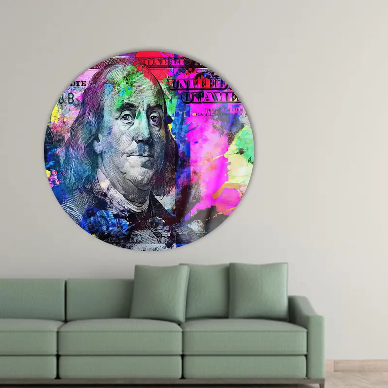 Eleganter 100-Dollar-Schein-Leinwanddruck – Bürodekoration