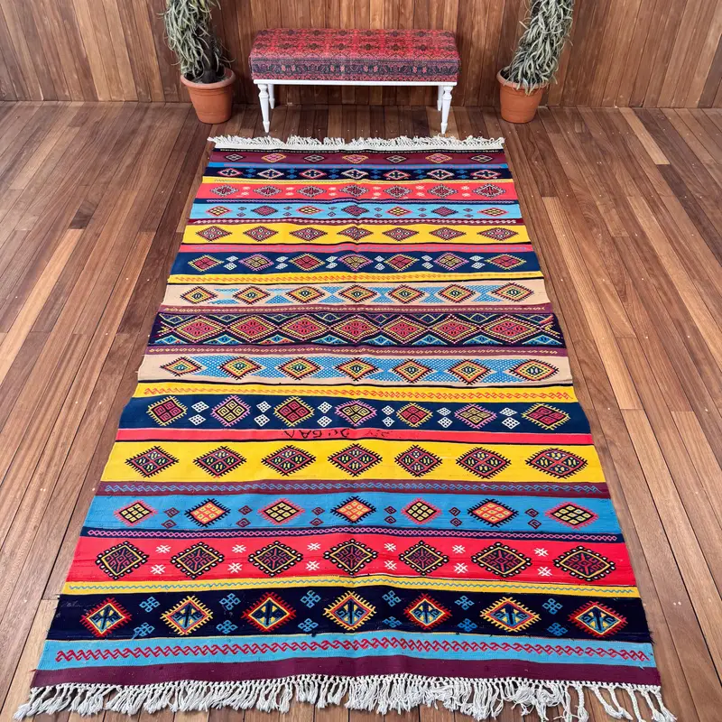 5.7x10.3 ft Rug, Large Vintage Rug, Red Oushak Floral Rug - 1