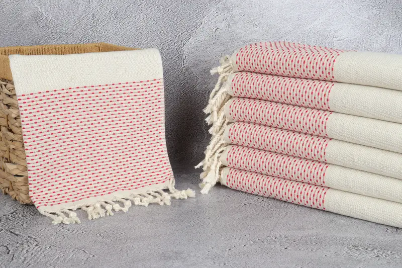 Bridesmaid Proposal Gift, Organic Tea Towel, Wedding Gift, Beach Theme Wedding Gift, 40x20 Cotton Polka Dot Towel, Wedding Favors, Kitchen Towel - 3