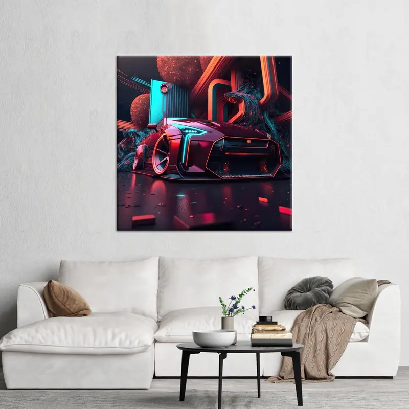 Futuristische Leinwand: Neonträume und abstrakte Autokunst