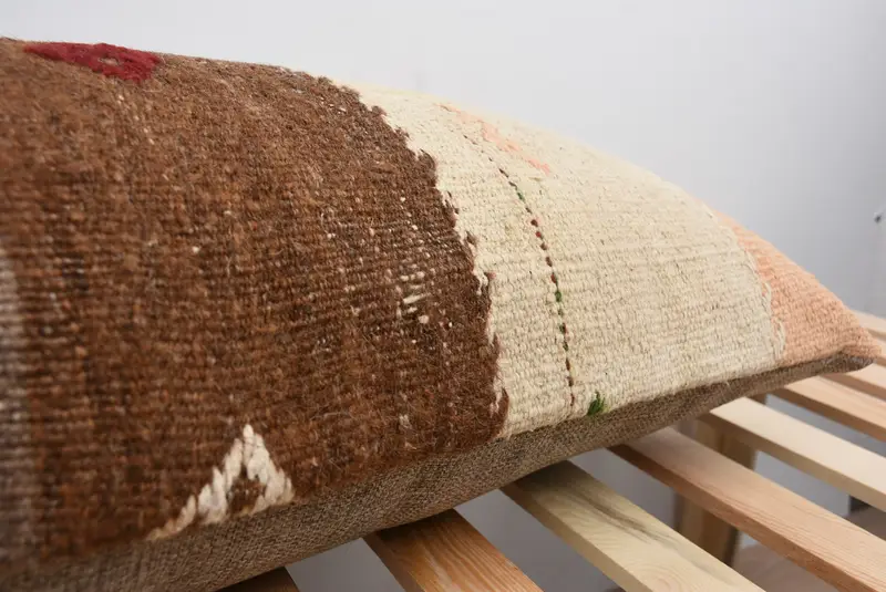 Vintage Kilim Throw Pillow, 16x48 Red Pillow, Outdoor Patio Pillow Sham, Antique Pillows, Kilim Pillow Cover, Cushion Case, Bright Pillow Cover - 7