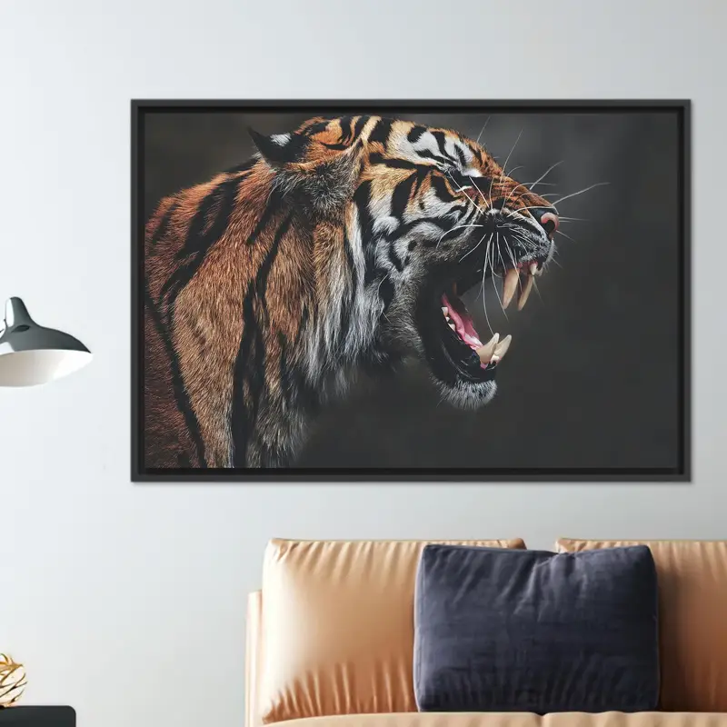 モダンなタイガー野生動物キャンバス: 男の洞窟の装飾、ロフトギフト