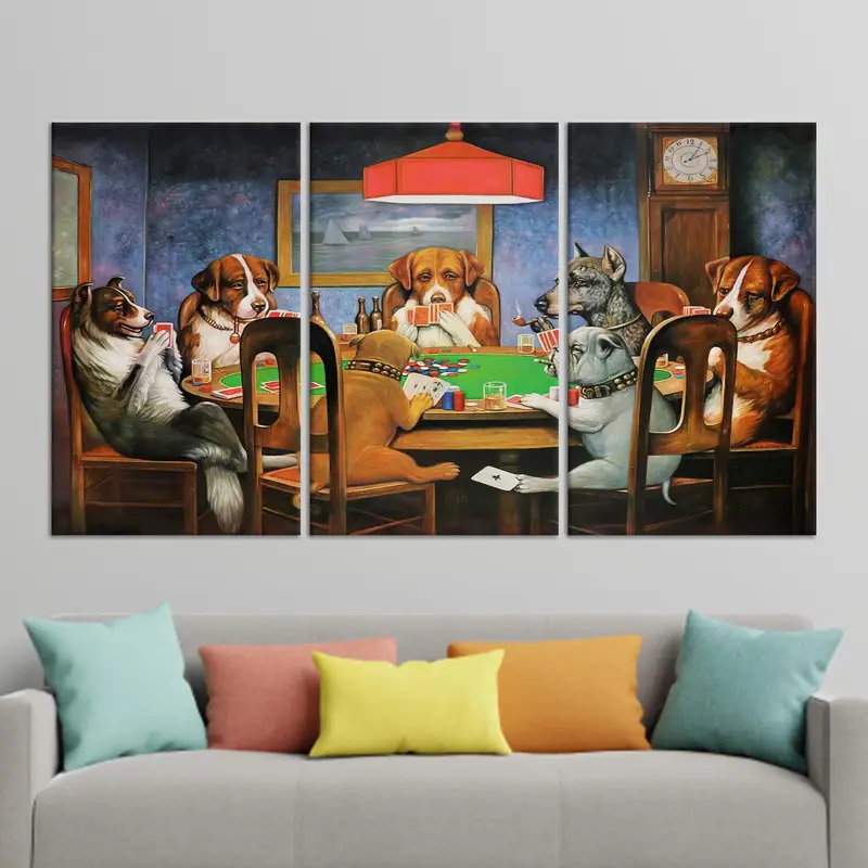 Elegant Canvas: Dogs Playing Poker Gaming Room Decor