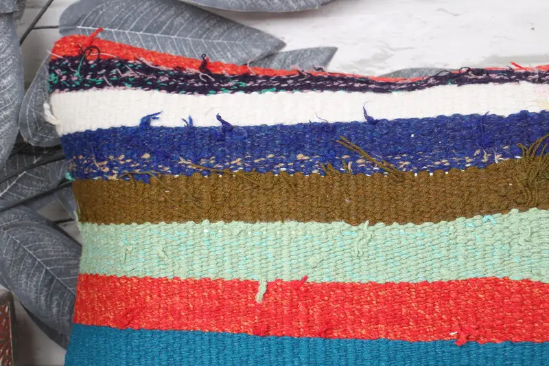 Kilim Cushion Sham, Vintage Pillow, Bench Pillow, Cushion, Hippie Throw Cushion, Outdoor Pillow, 12x24 Green Cushion, Antique Pillows - 2