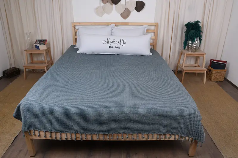 Custom Wedding Gift From Bridesmaid, Engagement Gift, Personalized Gifts, 92x68 Cotton Waffle Towel, Shower Curtain, Tablecloth, Decorative Blanket - 7