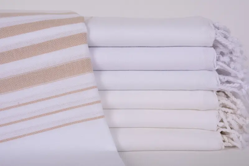 Personalized Brown Striped Organic Cotton Beach Towel, 70x36 Inches