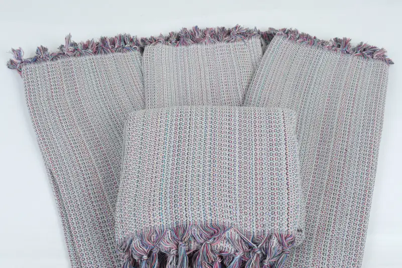 Best Friend Wedding Gift, Organic Throw, Couch Throw Blanket, Custom Blanket, Bridal Shower Gift, Bedspread, 90x88 Cotton Colorful Diamond Towel - 5