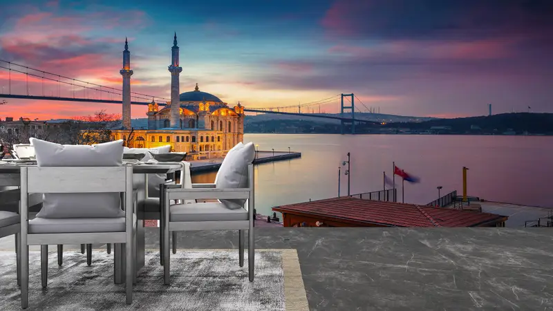 Landscape Wall Decor, View Mural, Turkish Wall Poster, Mosque Mural, Boshphorus Bridge Wall Paper, Sunset Wall Painting, - 3