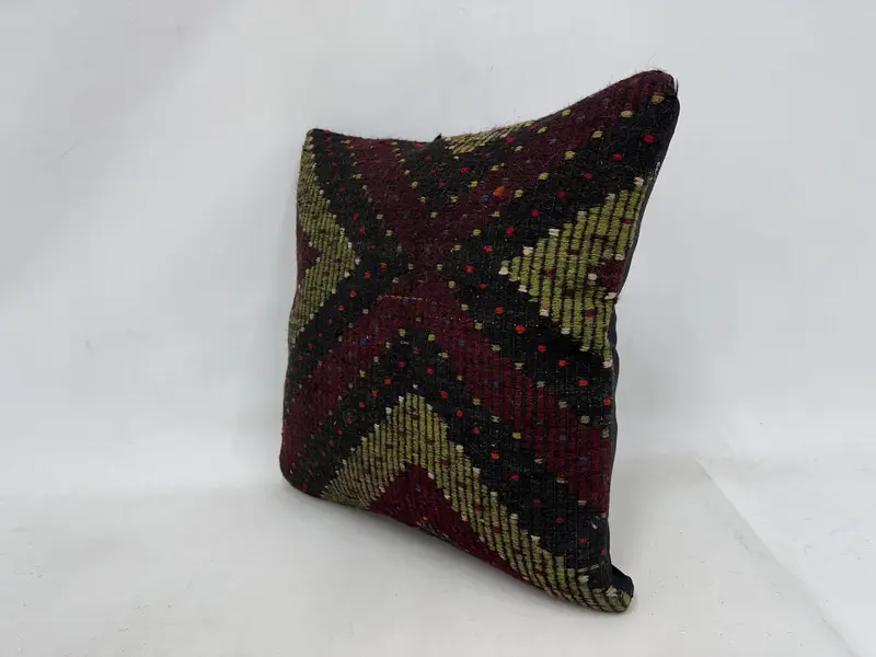 Handmade Kilim Cushion, Turkish Kilim Pillow, Pillow for Sofa, Art Deco Pillow Case, 24x24 Red Pillow, Cushion Case - 4