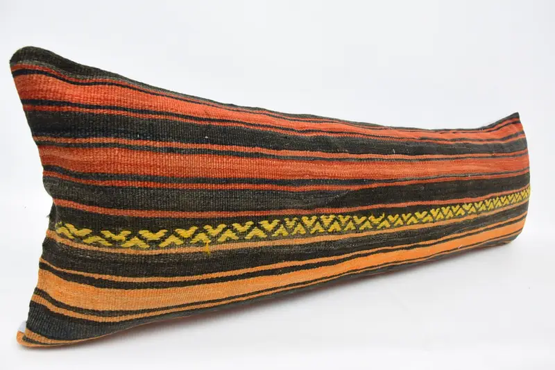 Turkish Pillow, Pillow Cover, Antique Pillows, 16x48 Red Cushion Cover, Handmade Pillow Cover, Handwoven Pillow Case, Pillow for Couch - 3