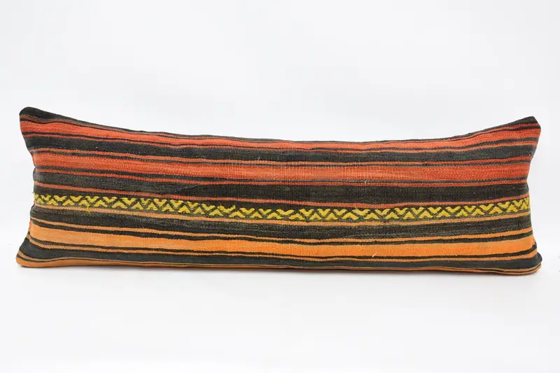 Turkish Pillow, Pillow Cover, Antique Pillows, 16x48 Red Cushion Cover, Handmade Pillow Cover, Handwoven Pillow Case, Pillow for Couch - 1