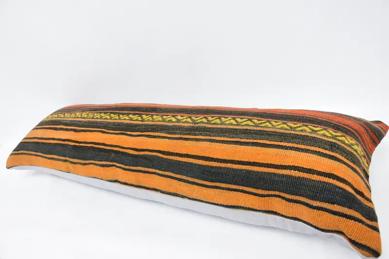 Turkish Pillow, Pillow Cover, Antique Pillows, 16x48 Red Cushion Cover, Handmade Pillow Cover, Handwoven Pillow Case, Pillow for Couch - 5