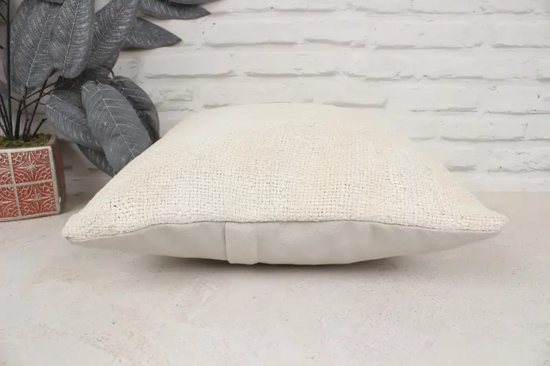 Patio Pillow Cover, Kilim Pillow, Pillow Case, Ethnical Kilim Rug Pillow, Kilim Cushion Sham, Luxury Pillow, 16x16 Beige Pillow Case - 5